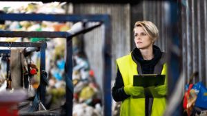 woman worker with tablet