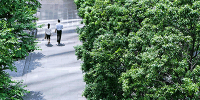 two people walking