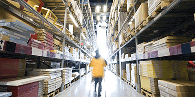 man in warehouse