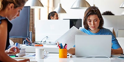 person working on computer