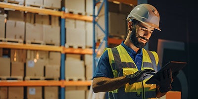 worker wearing hard hat