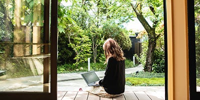 person sitting on deck