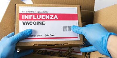 box of flu vaccines