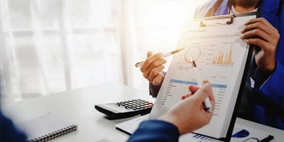 people reviewing data