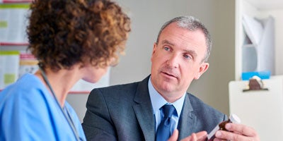 doctor and businessman meeting
