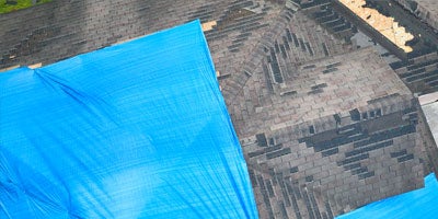 tarp on roof