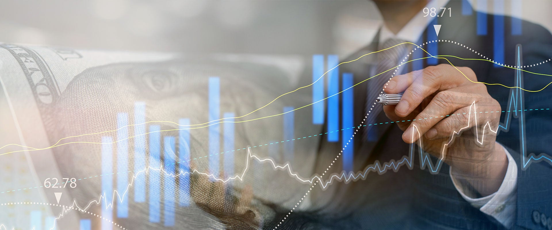 digital image of man and graph