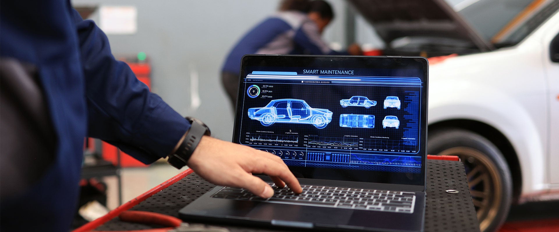 EV designs on computer