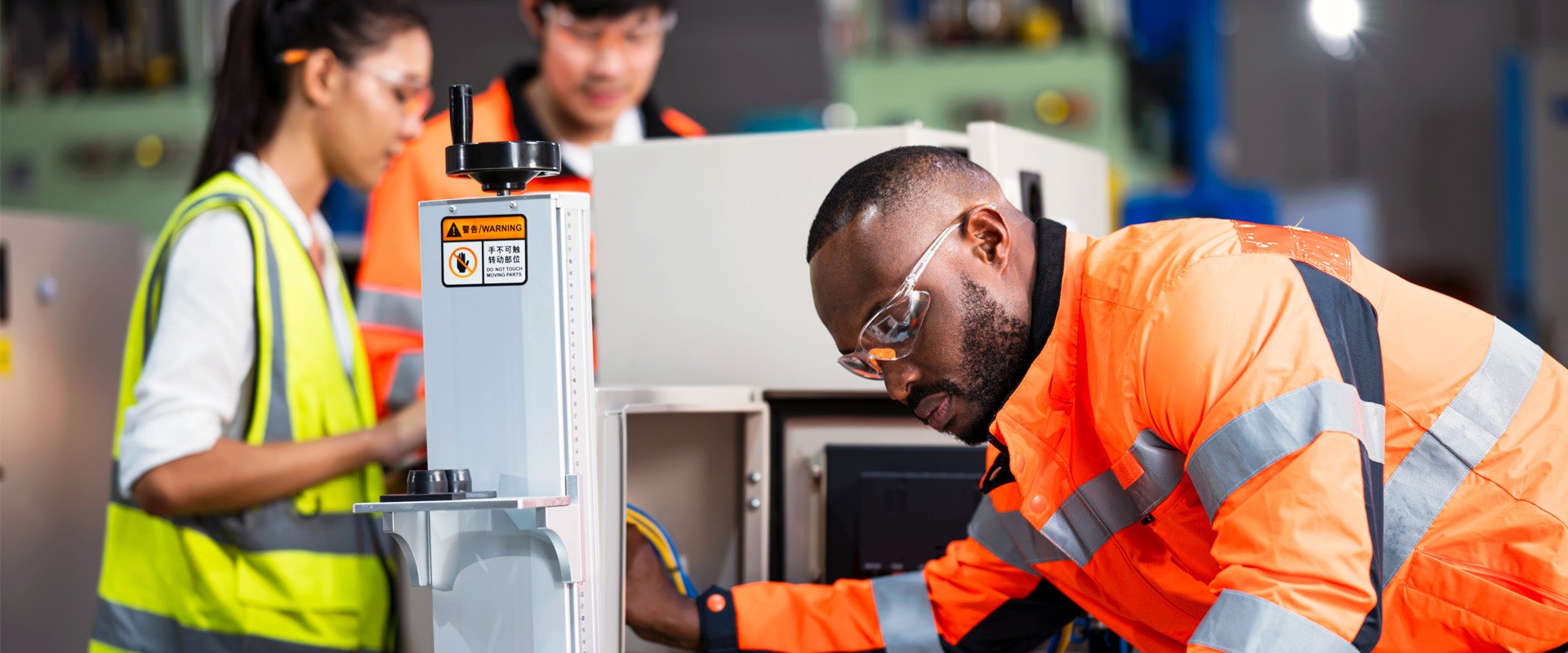 Man inspecting machine