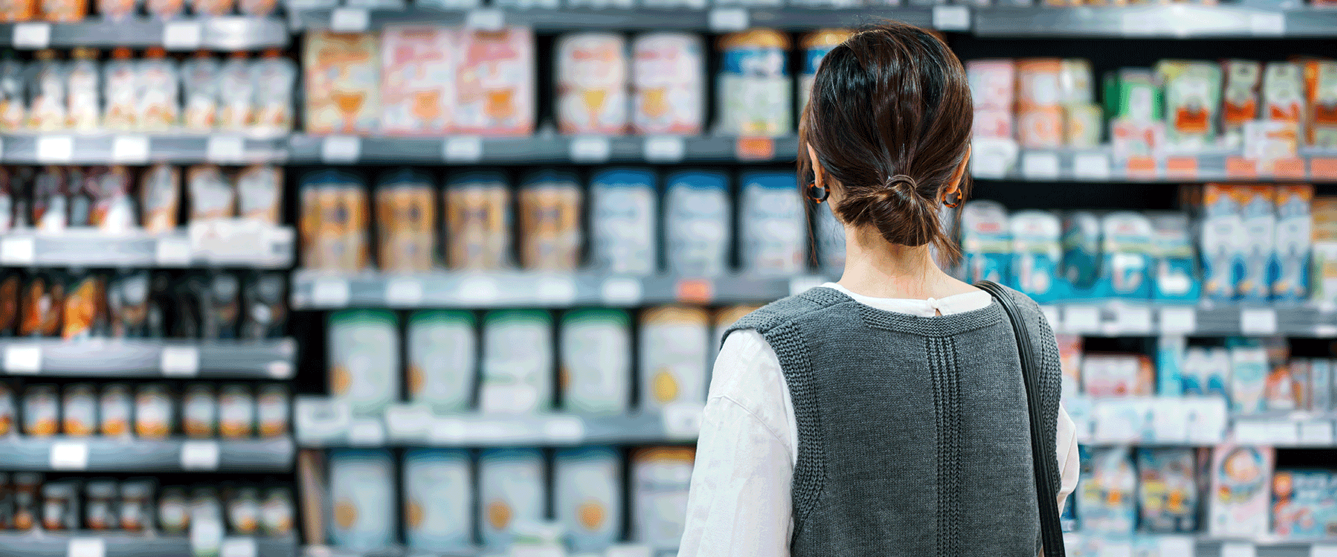 shelf of canned goods