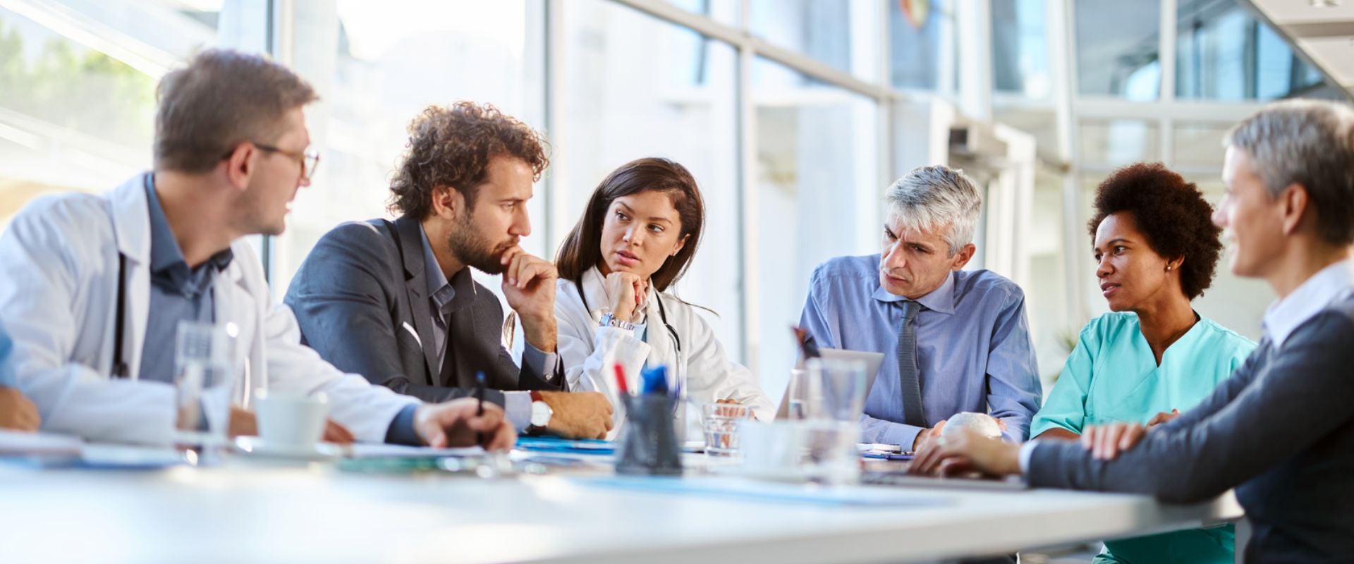 healthcare and business meeting