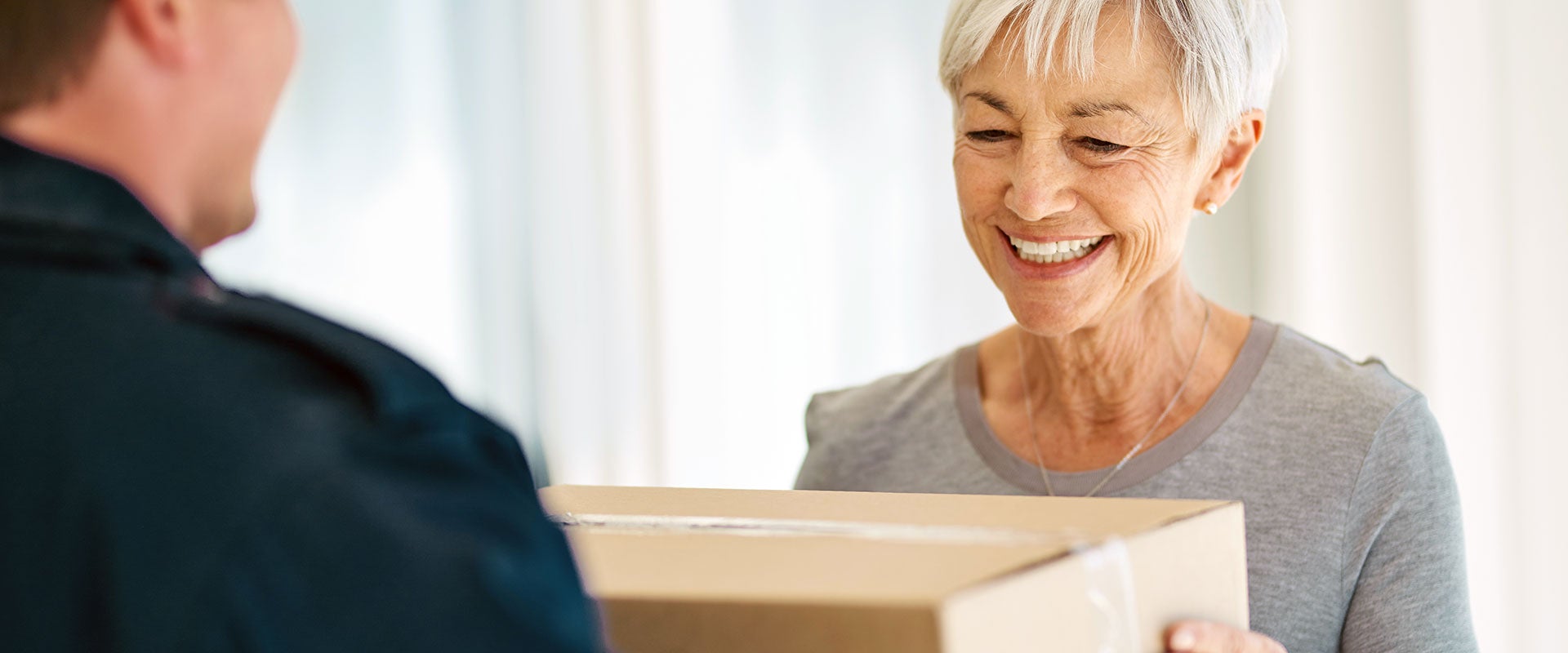 woman receiving package