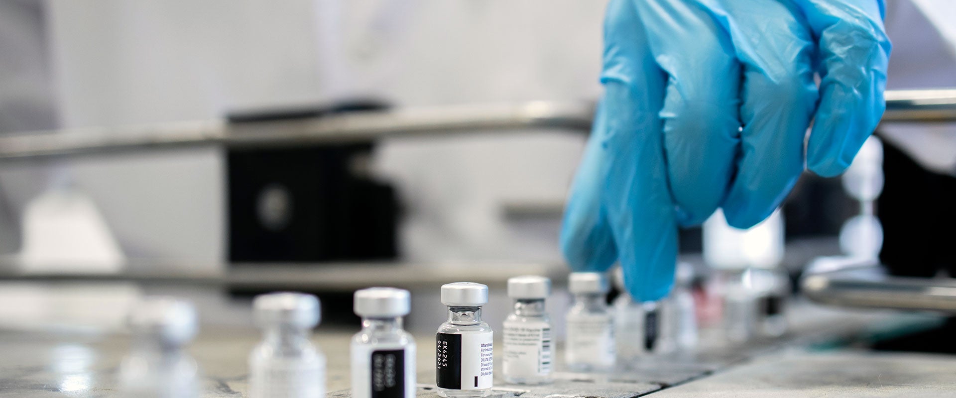 vials in production line