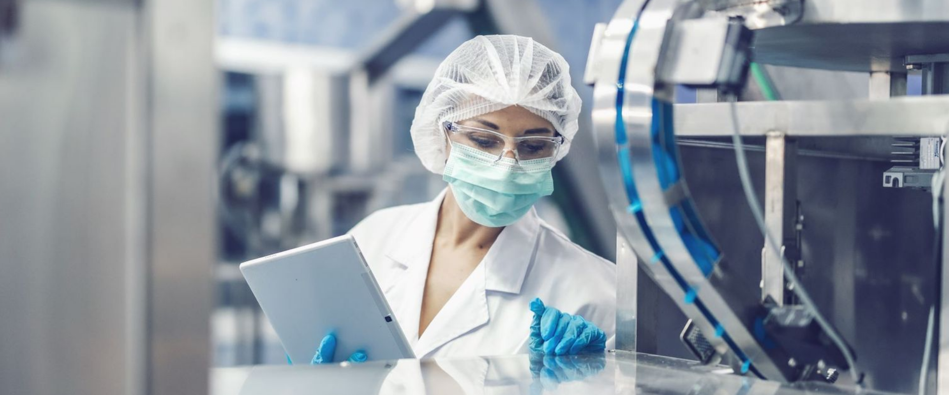 researcher in protective equipment