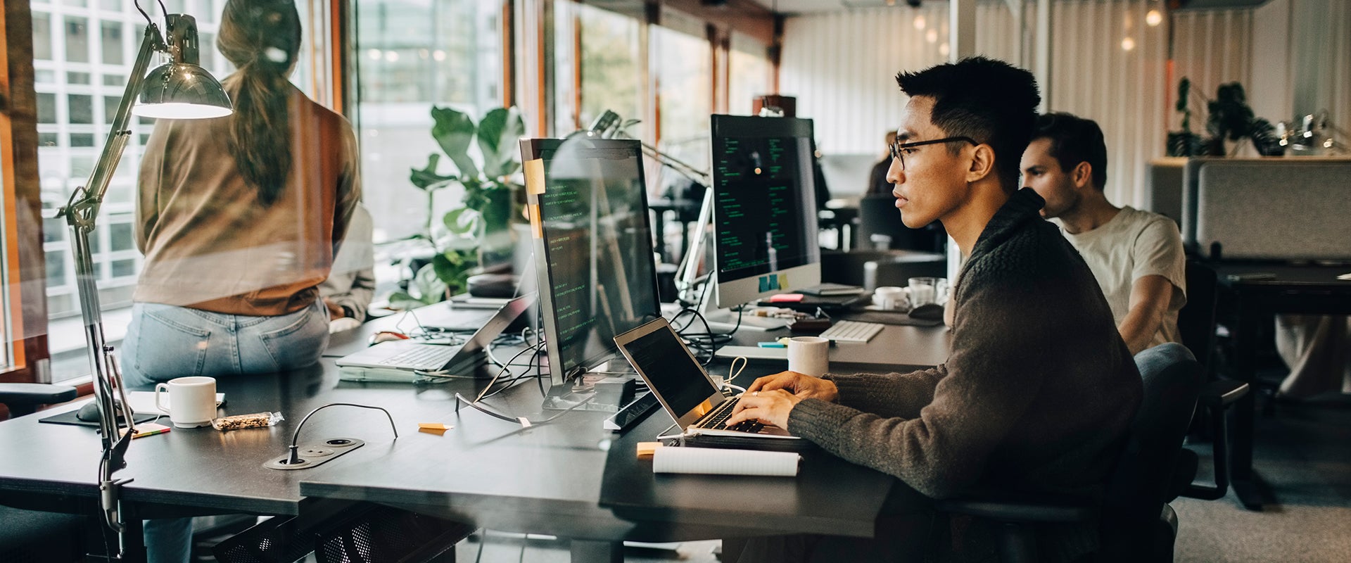 man working in office