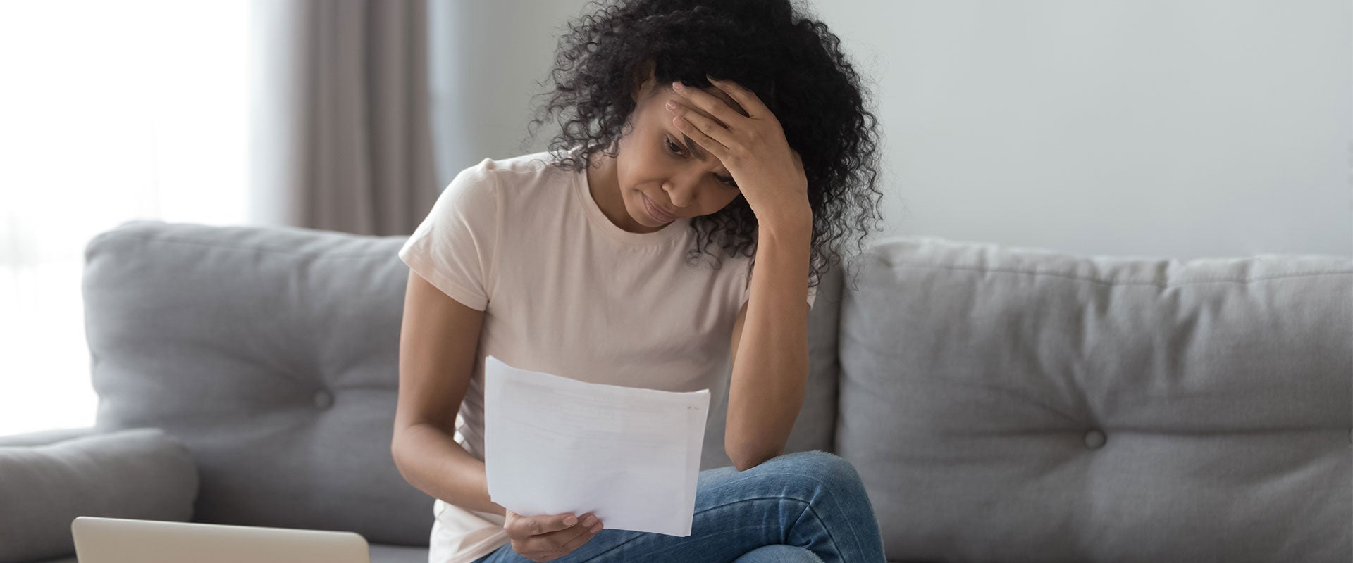 woman looking worried