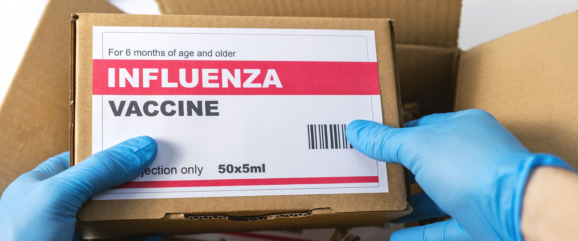 box of flu vaccines