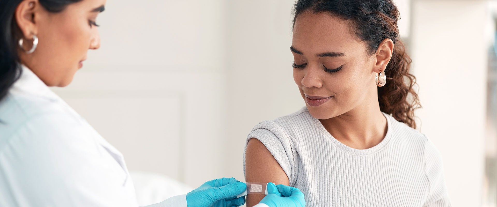 woman getting vaccinated