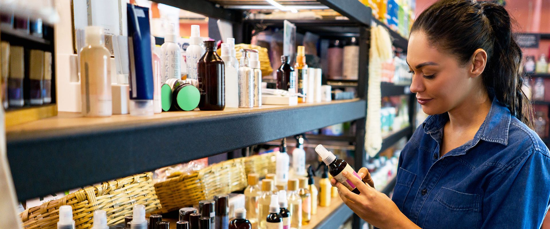 woman shopping for serums