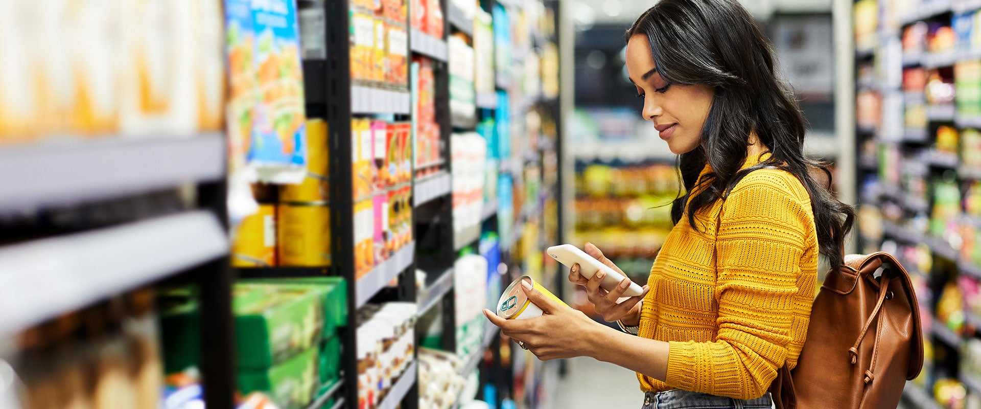 woman in grocery aisle