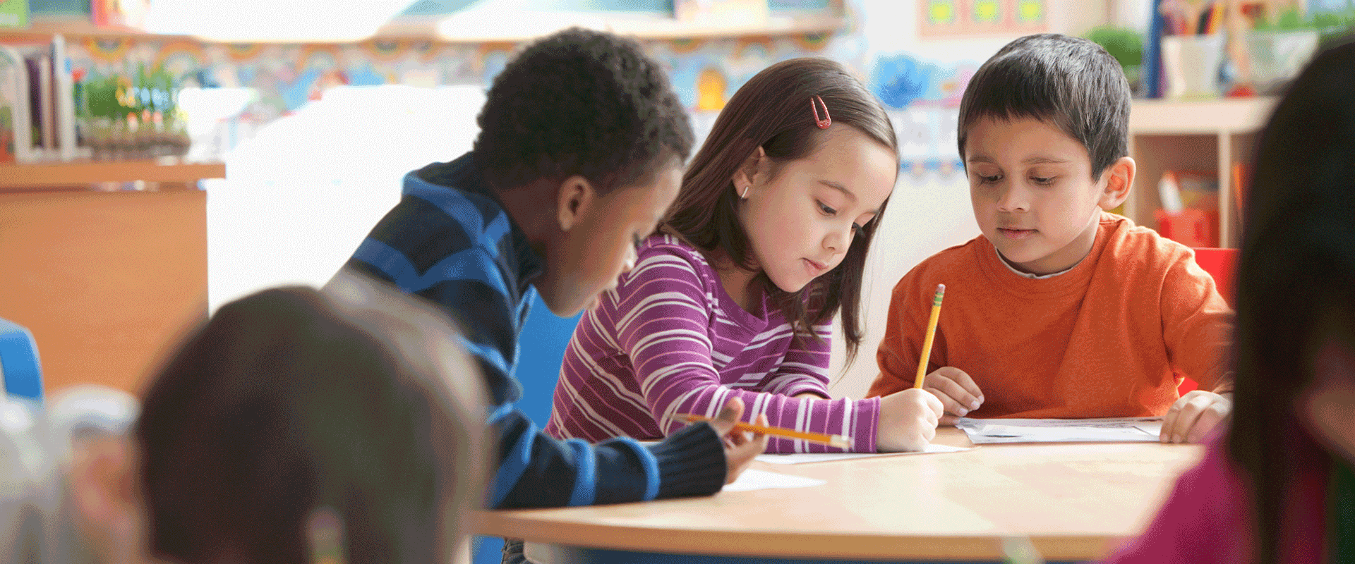 children learning in class