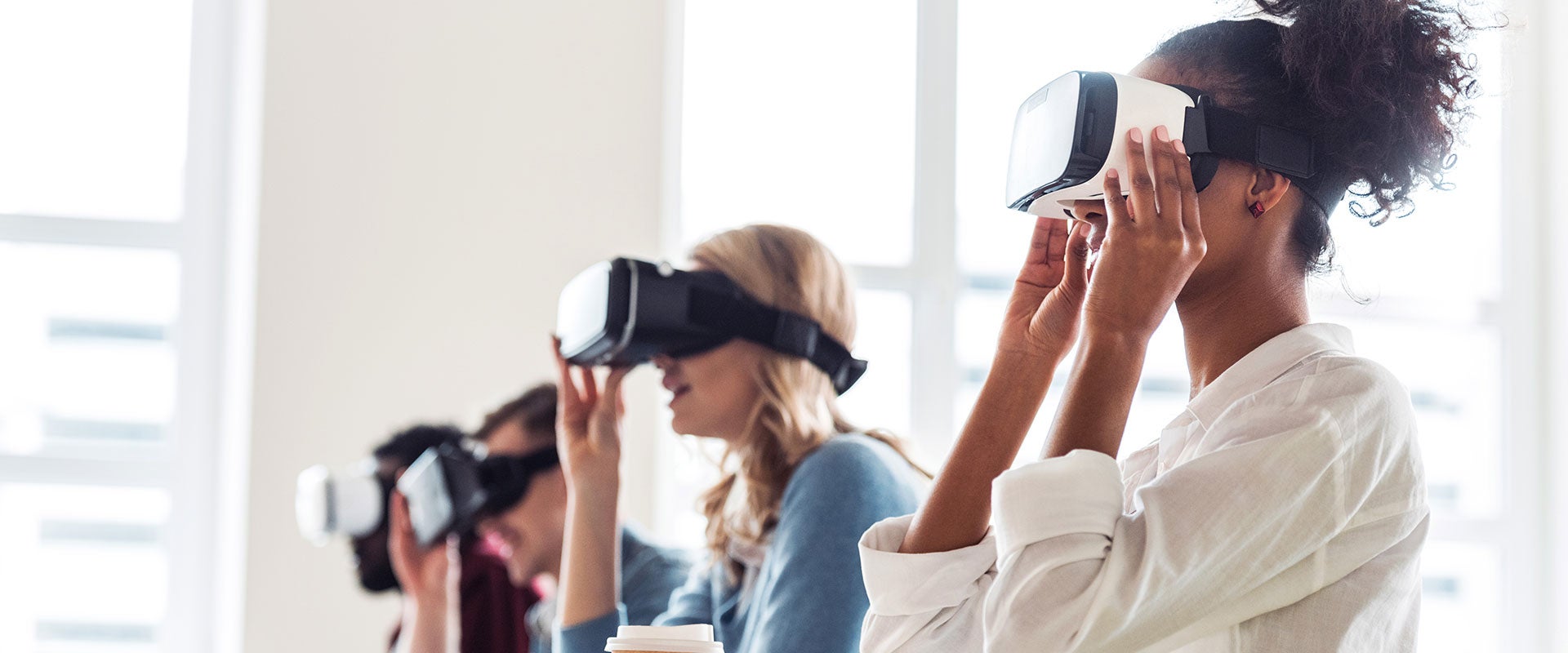 people wearing virtual reality glasses