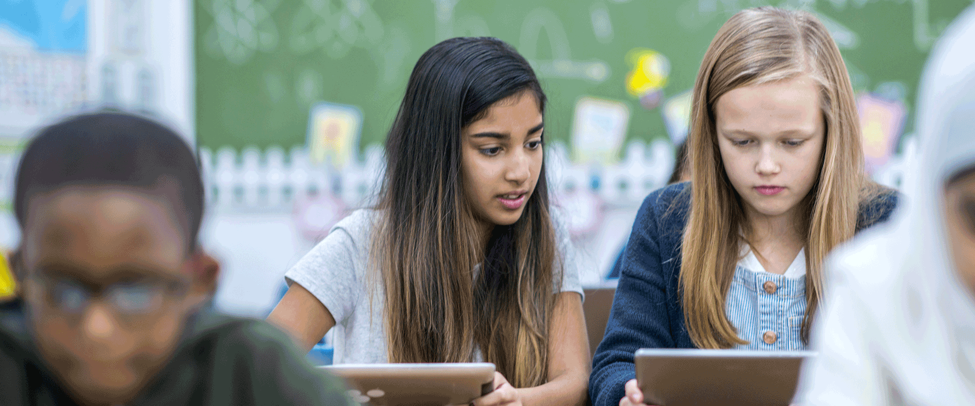 two young students in classroom