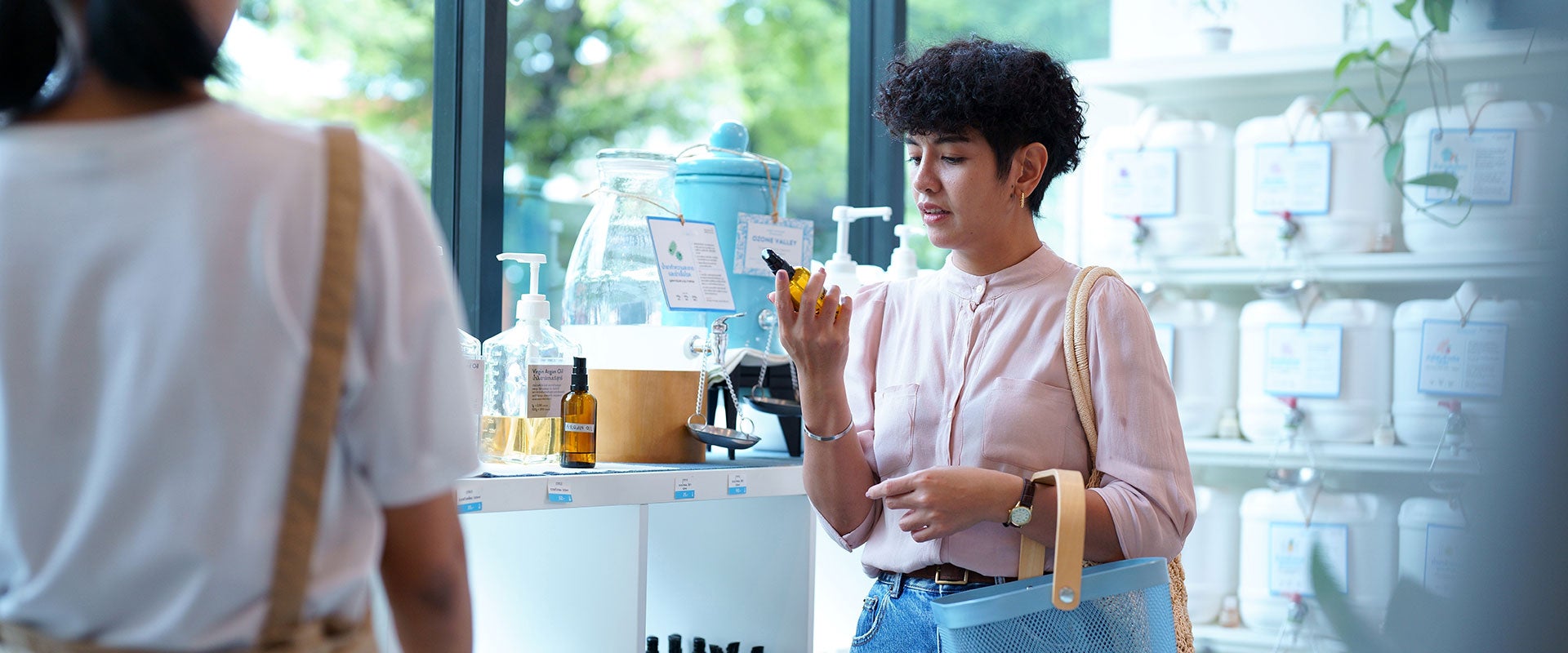 woman shopping for perfume