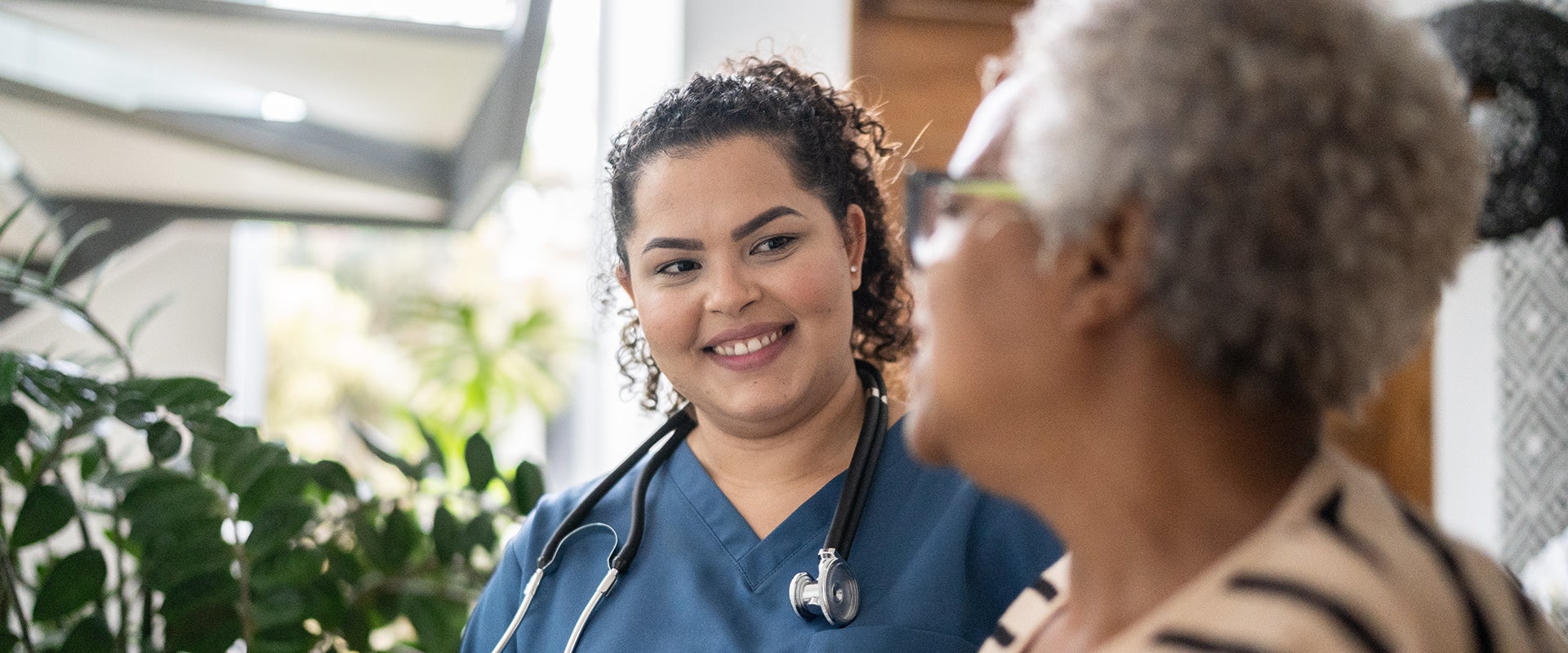 nurse and elderly woman