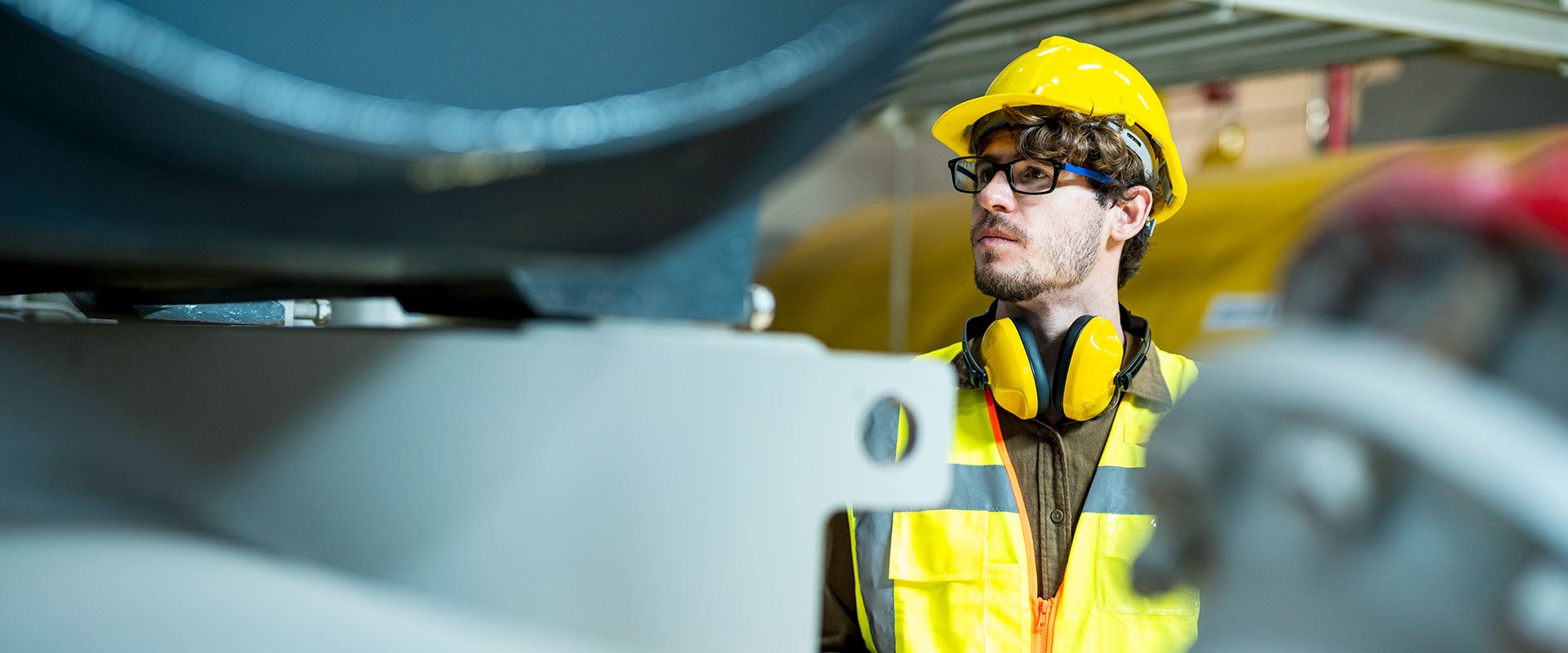 industrial worker in boiler room