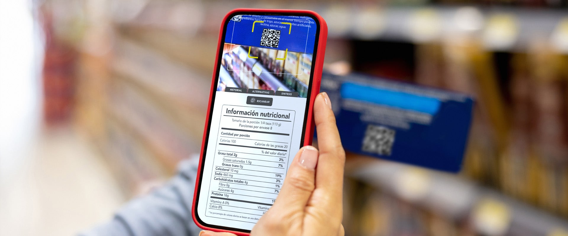 person scanning qr code on phone