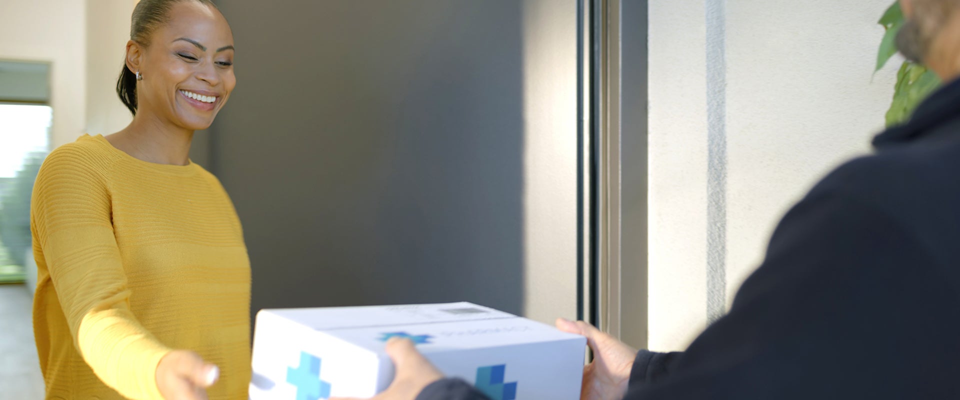 woman receiving package