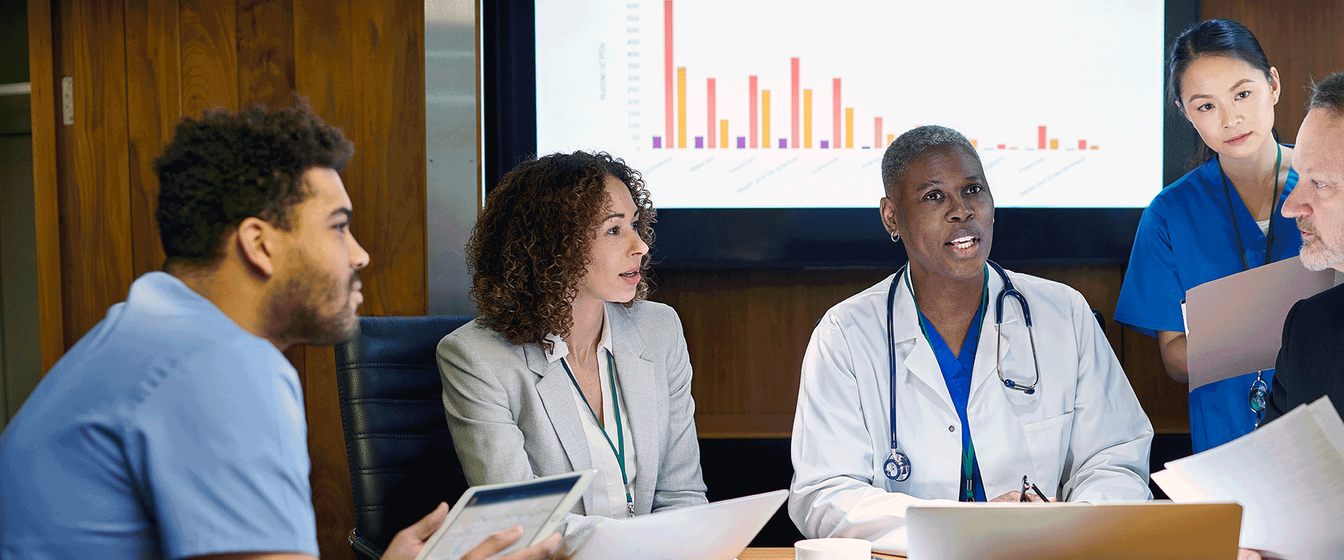 healthcare workers in a meeting