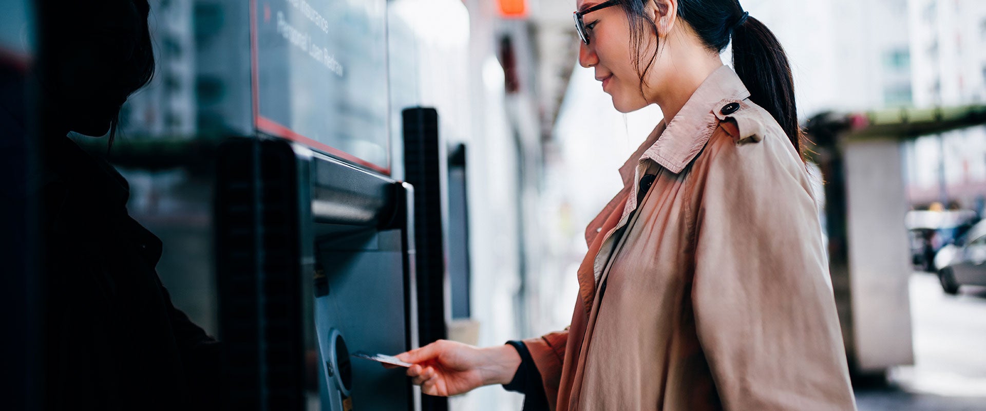 woman at ATM