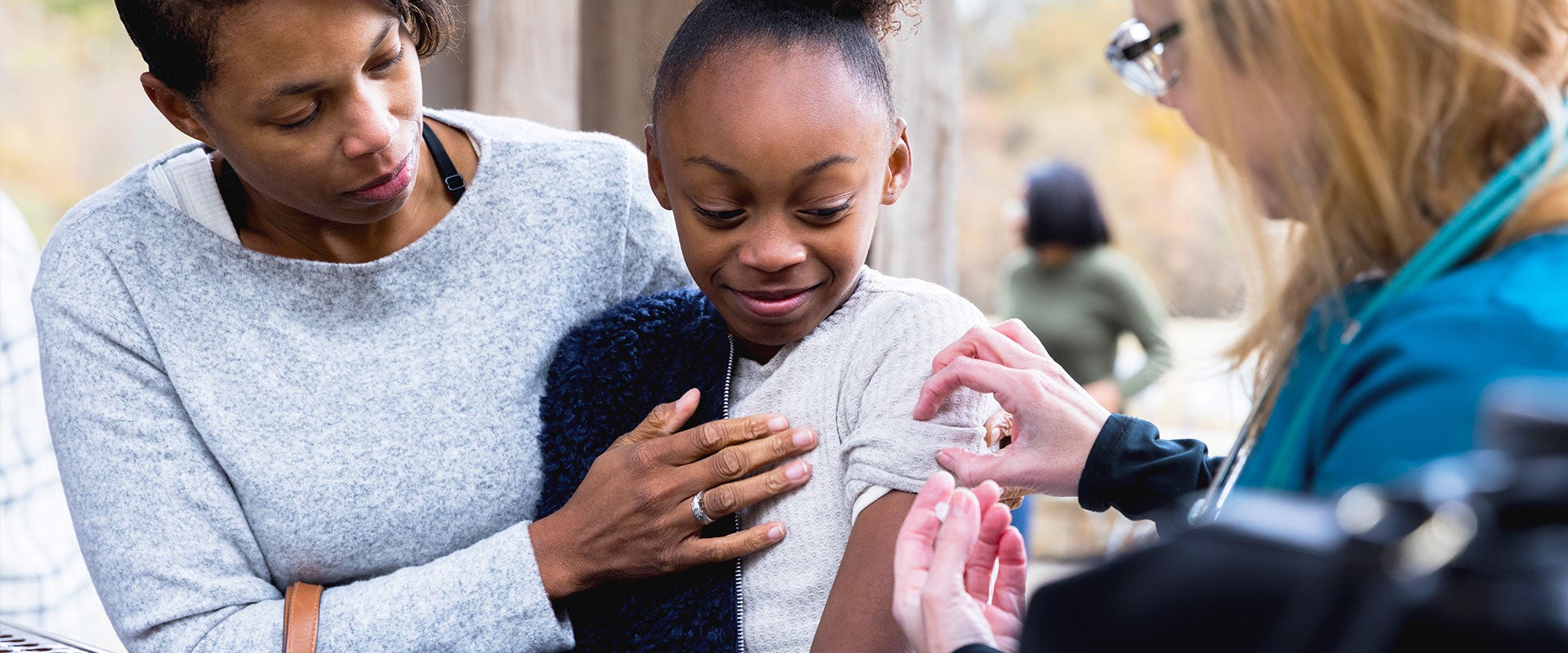 child getting vaccine