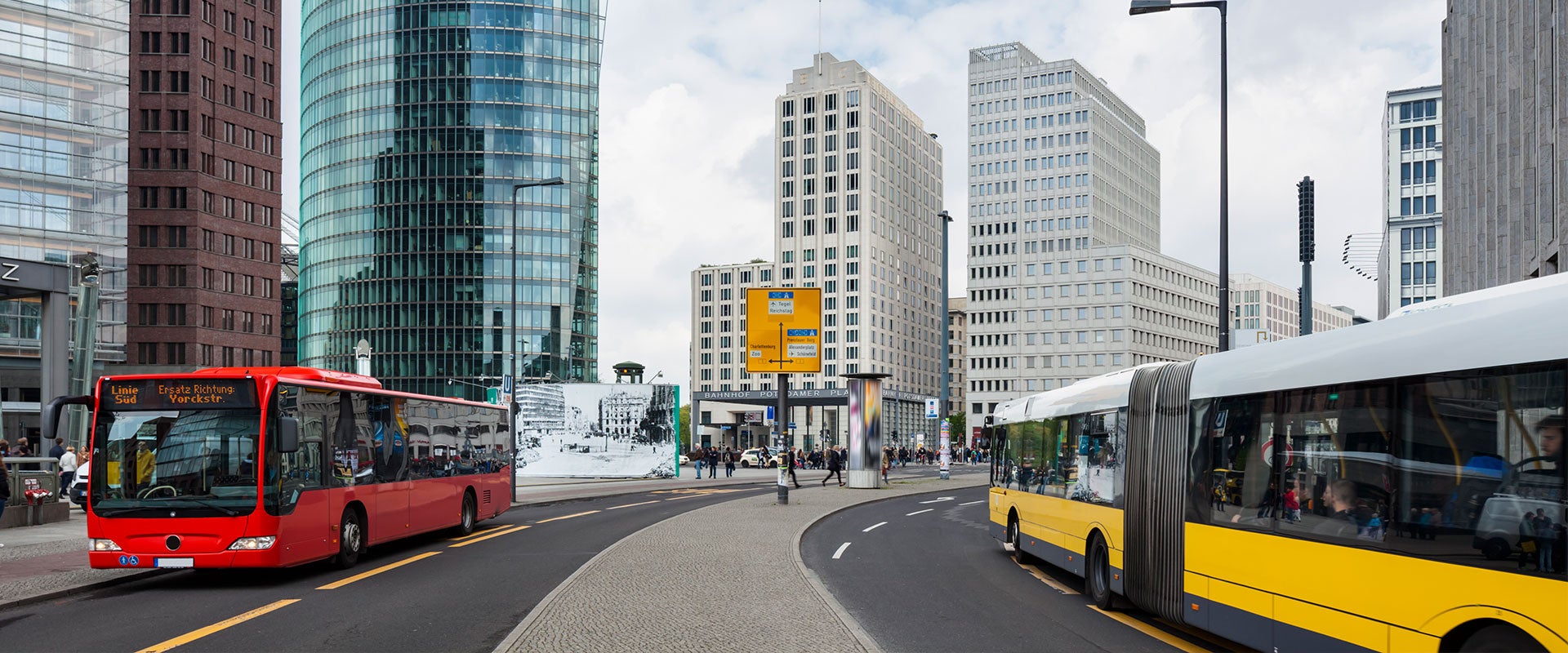 buses on city roads
