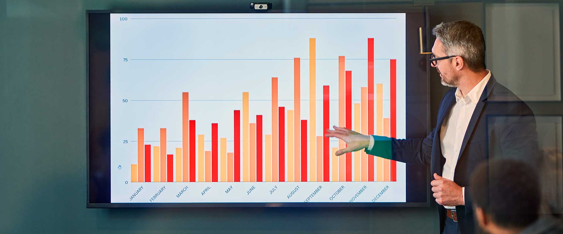 business meeting with charts