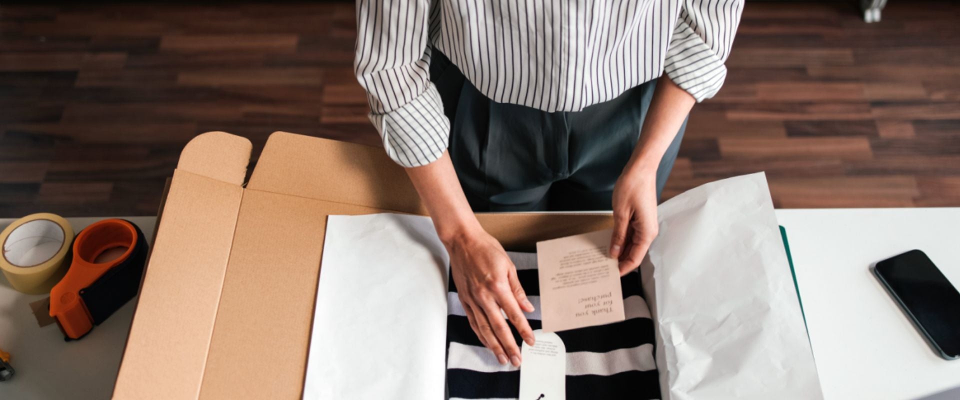 person opening box