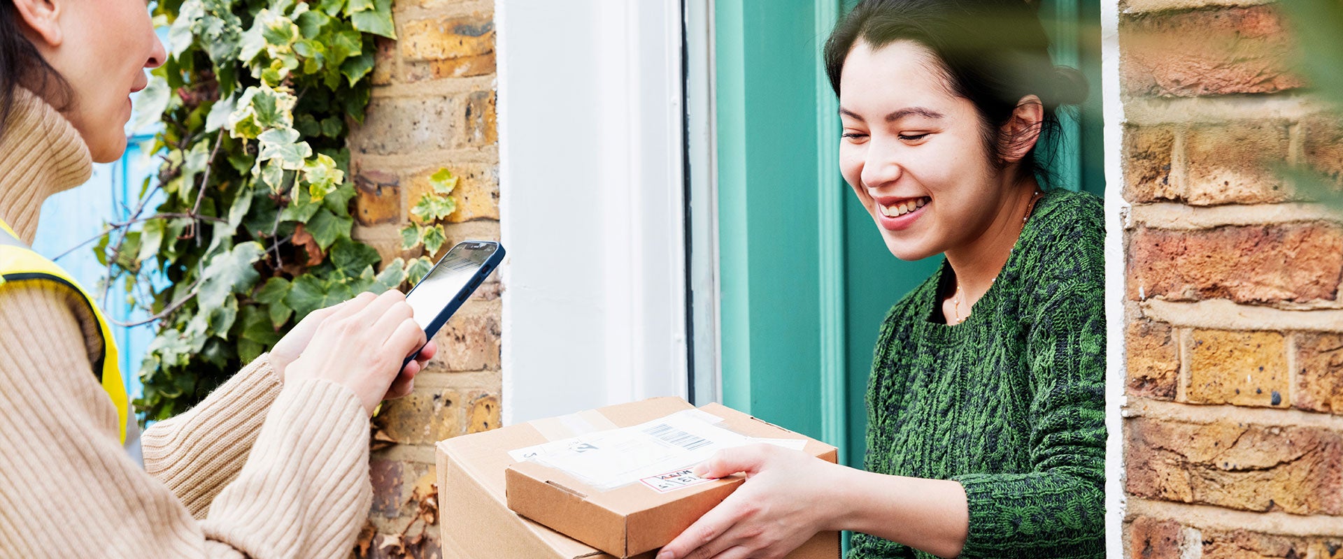 person receiving package