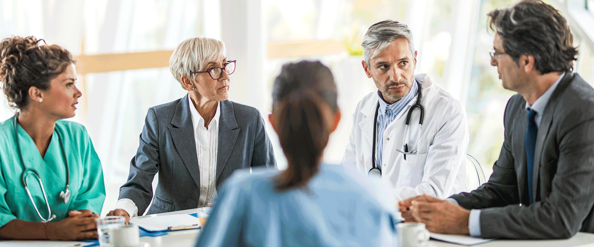 healthcare workers in business meeting