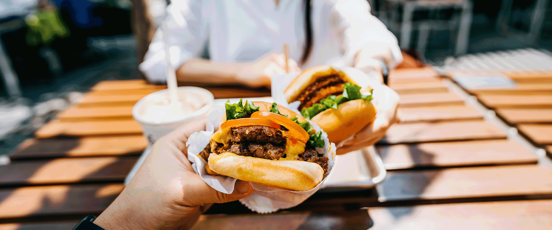 cheeseburger outdoors