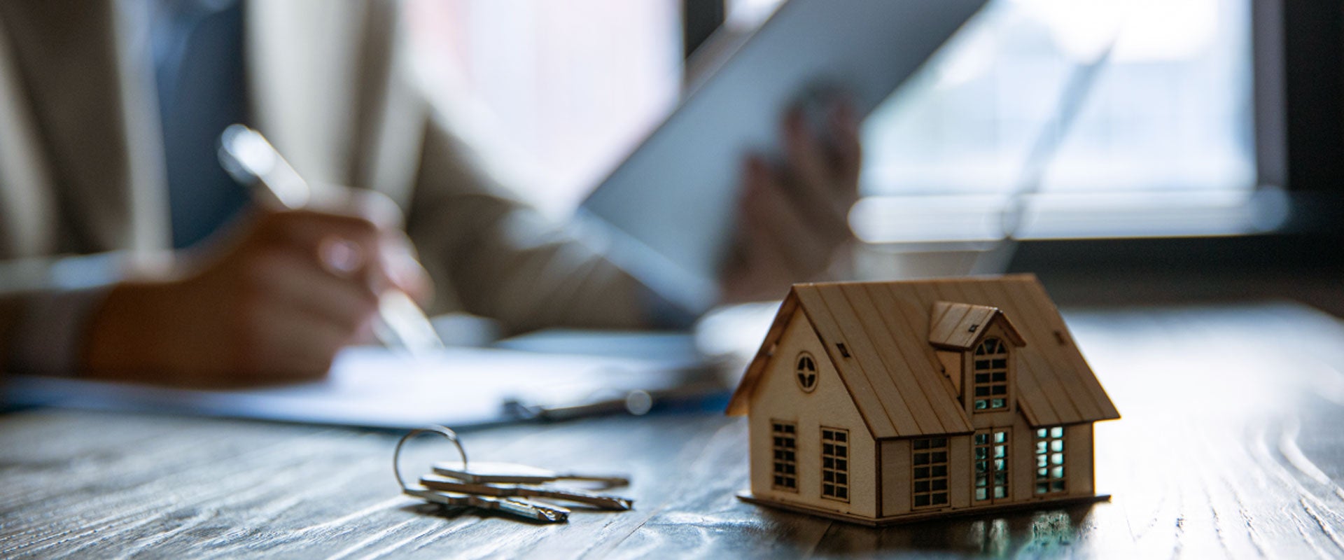model house on desk
