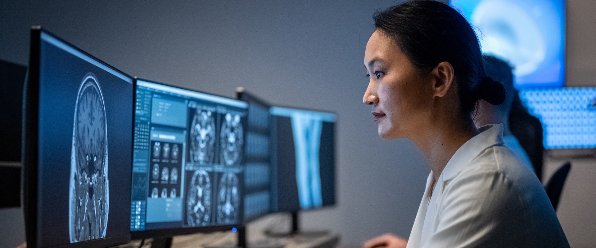 researcher using AI with computer