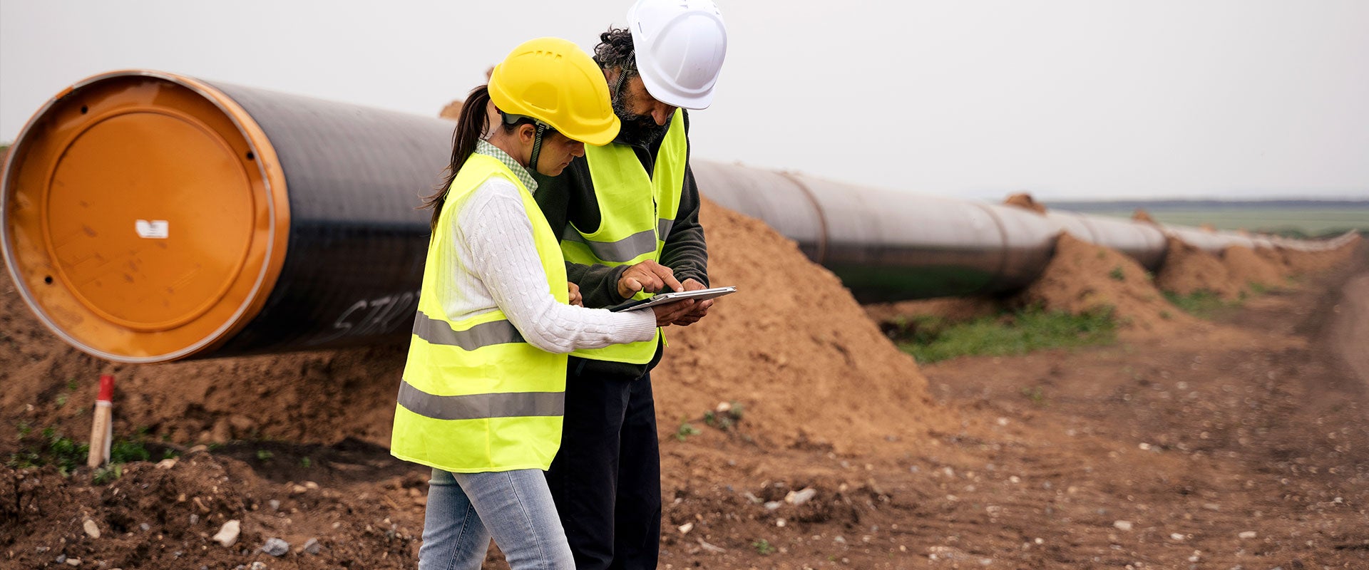 construction workers talking together