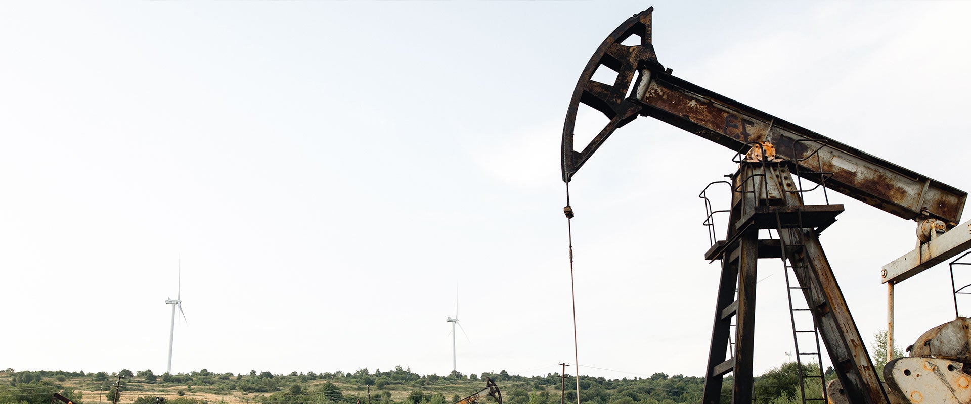 industrial workers and oil rig