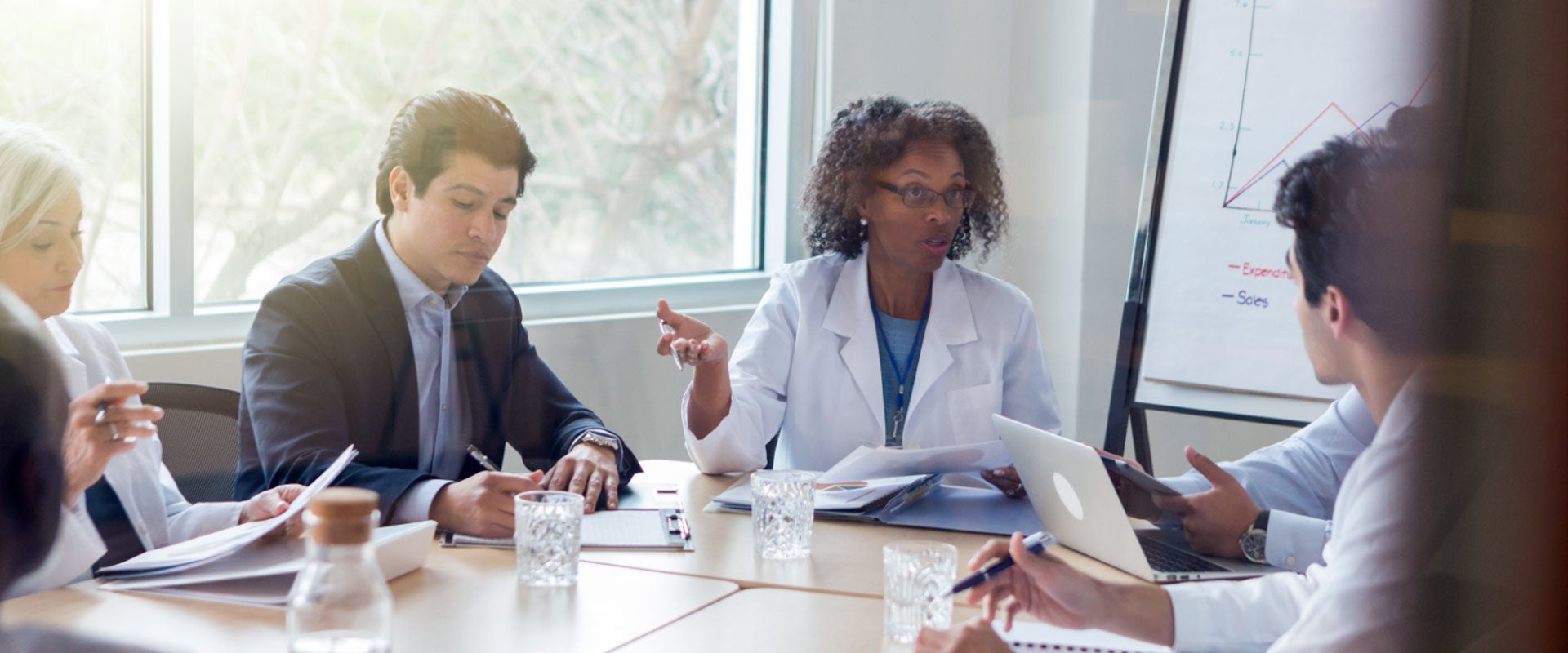 healthcare workers in meeting