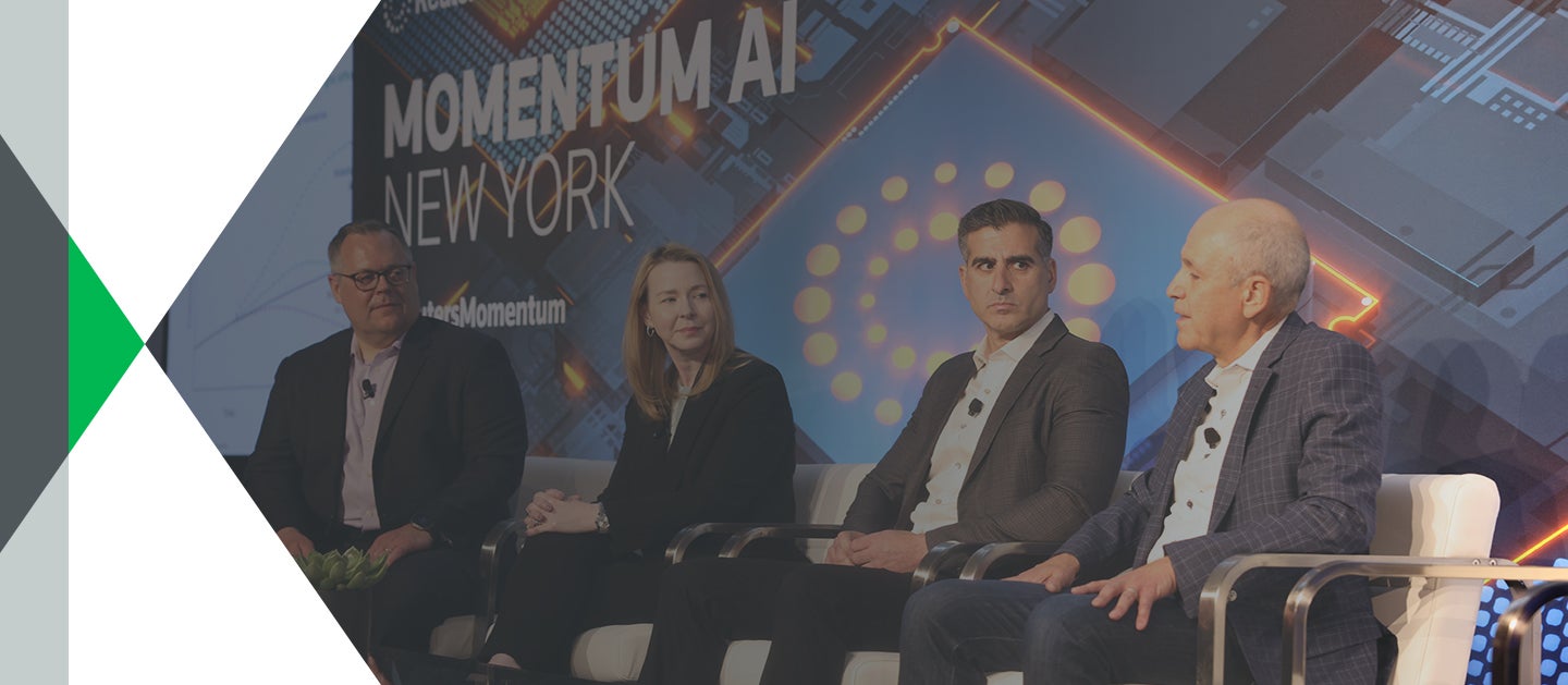 Darren Perry and co-panelists at Reuters Momentum AI New York 2025