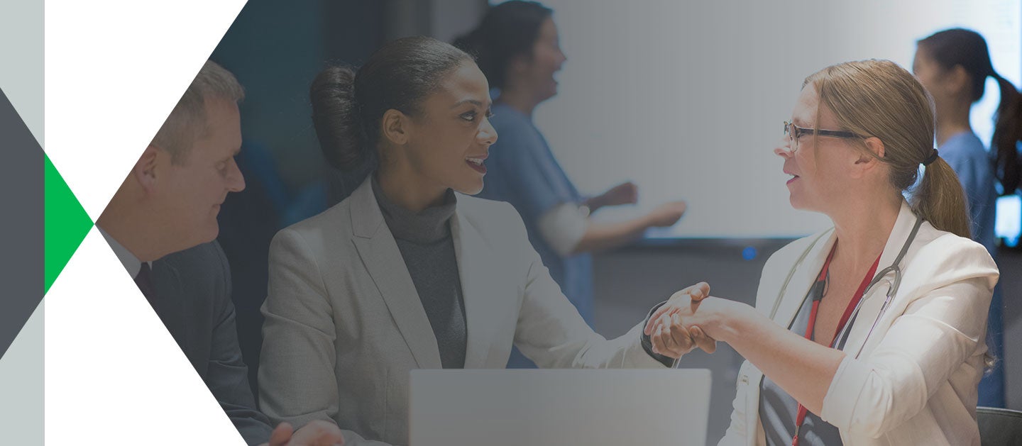 shaking hands in meeting