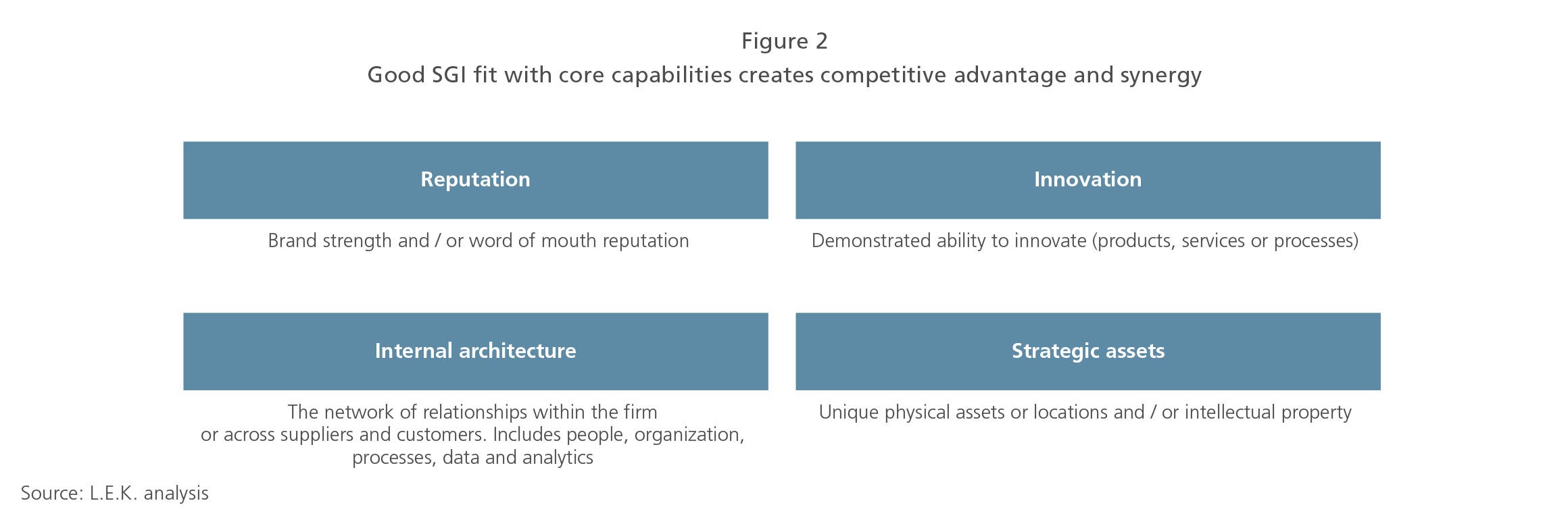 Good SGI fit with core capabilities for competitive advantage and synergy