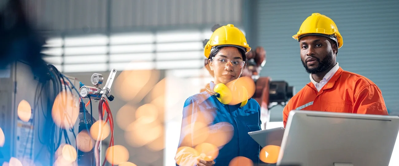 two industrial workers